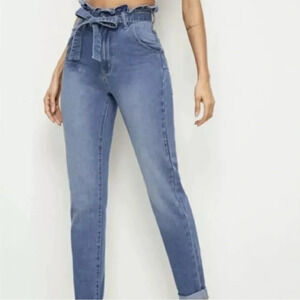 Ashley Mason high waisted skinny stretch jeans raw ankle hem size 7 Juniors